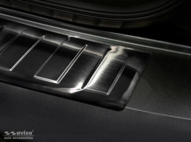 Zwart RVS Achterbumperprotector passend voor Volkswagen Caddy 2004-2015 & FL 2015-2020 'Ribs'