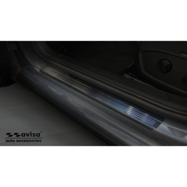 Zwart RVS Instaplijsten passend voor Volkswagen Golf VIII HB 2020- Brushed Steel 'Lines' - 4-delig