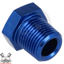 Verloop male / female 1/4 - 1/8 npt Blauw