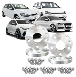 Simoni Racing Aluminium Spoorverbreder Set - 2x13mm(VA) - 2x15mm(AA) (Naaf 57,1mm) inclusief wielbouten - passend voor Audi, VW diversen