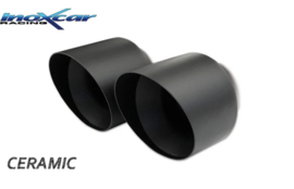 InoXcar 100% RVS Sportuitlaat passend voor Audi A3 (8V Sportback) 1.8 TFSI 180pk 2013- 2x80mm Ceramic Black