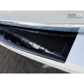 Zwart RVS Achterbumperprotector passend voor Volkswagen Transporter T6 2015-2019 & FL 2019-2020 & T6.1 2020-2022 (met achterklep) 'Ribs'
