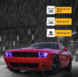 VLAND RGB LED-koplampen voor 2015-2024 Dodge Challenger-halogeenmodellen Stijl LED-RGB-DRL Met HID-lampen [D2H 55W]