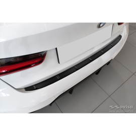 Matzwart RVS Achterbumperprotector passend voor BMW 3-Serie G20 Sedan M-Pakket 2019- 'Ribs'