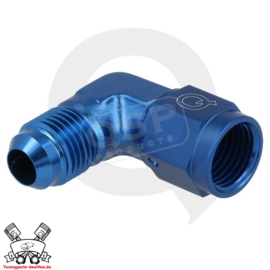 Adapter 90° female / male draaibaar D12 – Blauw