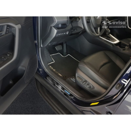 Zwart RVS Instaplijsten passend voor Toyota RAV4 (5th Gen.) 2018- - 'Hybrid' - 4-delig