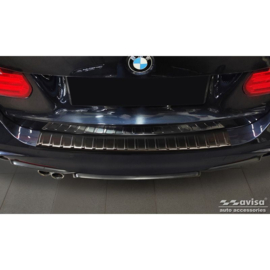 Zwart RVS Achterbumperprotector passend voor BMW 3-Serie (F31) Touring 2012-2015 & FL 2015-2019 'Ribs'