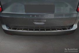 Zwart RVS Achterbumperprotector passend voor Volkswagen Caddy V Cargo & Combi 2020- 'STRONG EDITION'