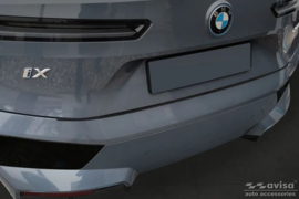 Zwart RVS Achterbumperprotector passend voor BMW iX (I20) 2021- 'Ribs'