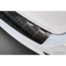 Zwart RVS Achterbumperprotector passend voor Skoda Fabia III Combi FL 2018- 'Ribs'
