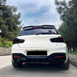 Oneway Achterbumperskirt (Diffuser) passend voor BMW 1-Serie F20/F21 Facelift M-Power 2015-2019 - Glanzend zwart