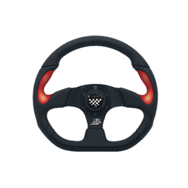 Simoni Racing Sportstuur X2 Poly/Pelle 'Formula' 330mm - Zwart/Rood