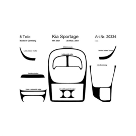 Prewoodec Interieurset passend voor Kia Sportage 2001- - Wortelnoot