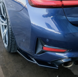 Oneway Achterbumperskirts (Hoeken) passend voor BMW 3-Serie G20/G21 Sedan/Touring Sport Line 2018-2022 - Glanzend zwart