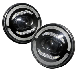 Set LED Koplampen - passend voor Hummer/Jeep/Land Rover/Mazda/Volkswagen diverse modellen - Zwart