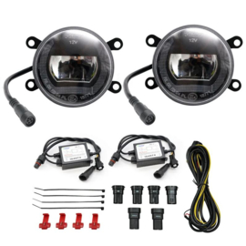 AutoStyle Set semi-universele LED mistlampen + DRL 'U-Shape' dagrijverlichting - Diameter 90mm - ECE-R19/R87 E-keur