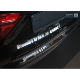 RVS Achterbumperprotector 'Deluxe' passend voor BMW X6 F16 2014-2019 Zwart/Zwart Carbon excl. M-Pakket