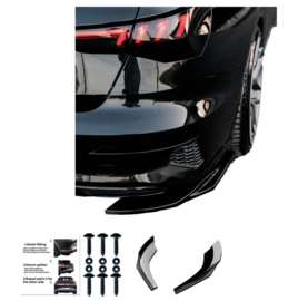 Oneway Achterbumperskirts (Hoeken) passend voor Audi A3 (8Y) Sedan 2020-2024 excl. S-Line/S3/RS3 - Glanzend zwart