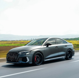 Oneway Voorspoilerlip passend voor Audi A3 S-Line/S3 8Y 2020- - Glanzend zwart