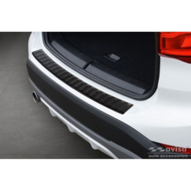Matzwart RVS Achterbumperprotector passend voor BMW X1 (F48) 2015-2022 'Ribs'
