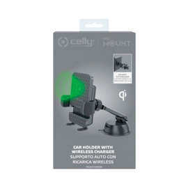 Celly Telefoonhouder Mount Wireless Charge Zwart