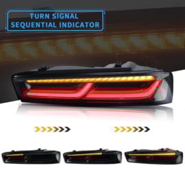VLAND LED-achterlichten voor 2016-2018 Chevrolet Camaro met sequentiële richtingaanwijzer (oranje) Europese editie (zonder achteruitrijlicht) Kleur: Gerookt
