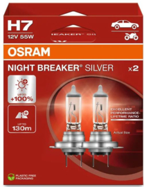 Osram Night Breaker Silver Halogeen lampen - H7 - 12V/55W - set à 2 stuks