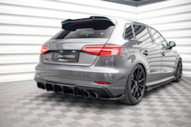 Maxton Design STREET PRO ACHTERZIJSPLITTERS + KLEPPEN AUDI S3 SPORTBACK 8V FACELIFT