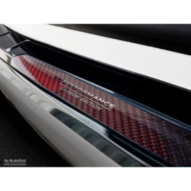 RVS Achterbumperprotector 'Deluxe' passend voor BMW 5-Serie G31 Touring 2017-2020 excl. M-Sport 'Performance' Zwart/Rood-Zwart Carbon