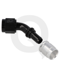 Krimp slang adapter PTFE 45° D10