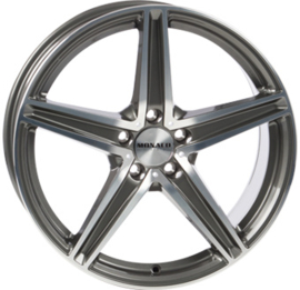 MONACO WHEELS MC3 18inch 8,0j 5/112 ET35 Naaf 66,5mm Antraciet / Gepolijst