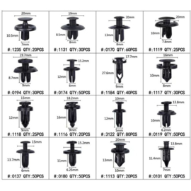 Assortimentsdoos met Automotive Clips - 630 stuks assorti + (De-)Montagetang