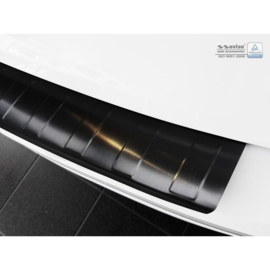Zwart RVS Achterbumperprotector passend voor Audi A4 B9 Avant 2015-2019 & Facelift 2019- 'Ribs' (incl. S-Line & S4 Avant)
