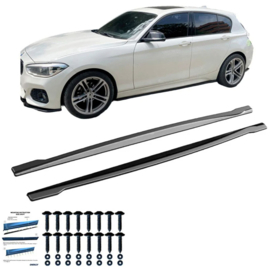Oneway Set Sideskirts passend voor BMW 1-Serie F20/F21 M-Power 2011-2019 - Versie 2 - Glanzend zwart