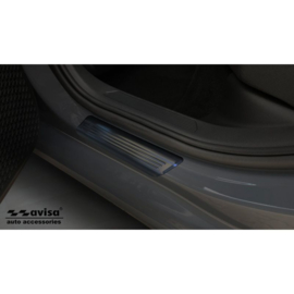 Zwart RVS Instaplijsten passend voor Volkswagen Golf VIII HB 2020- Brushed Steel 'Lines' - 4-delig