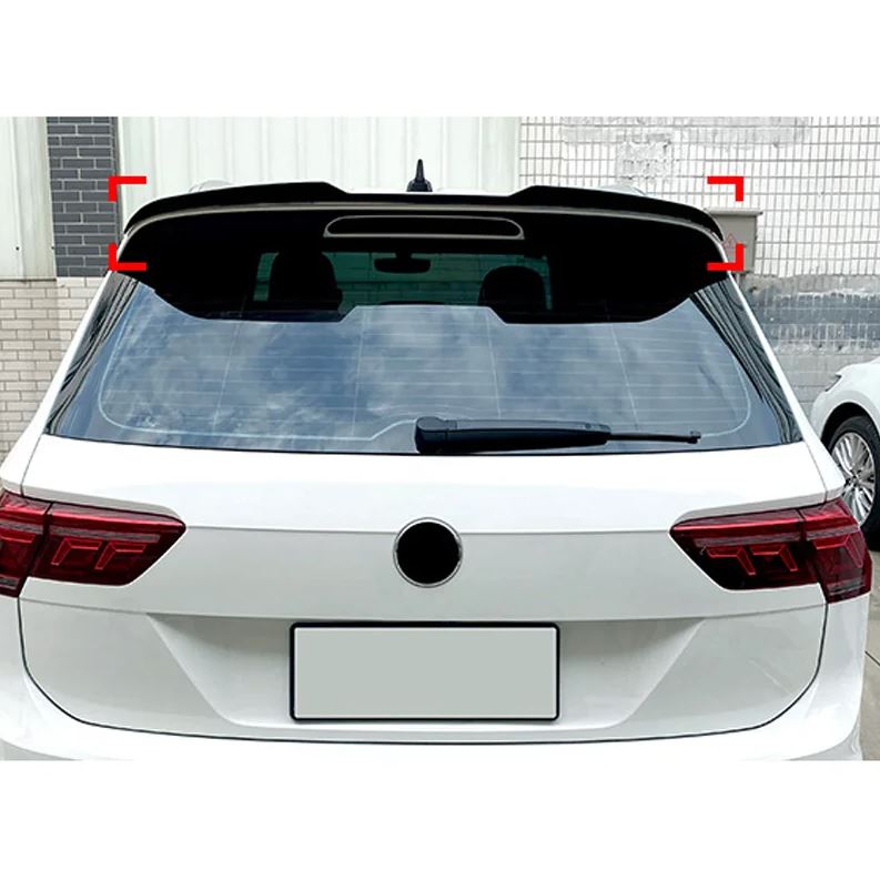 AutoStyle Dakspoiler (Spoiler Cap) passend voor Volkswagen Tiguan II R-Line Facelift 2020-2024 incl. Allspace & Seat Tarraco FR 2019- (ABS Glanzend zwart)