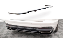 Maxton Design CENTRALE ACHTERSPLITTER (MET VERTICALE SPIJLEN) AUDI A4 S-LINE B9 FACELIFT Gloss Black