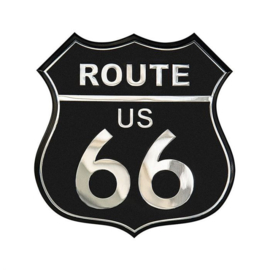 Aluminium Embleem/Logo - ROUTE 66 - Black - 8x8cm