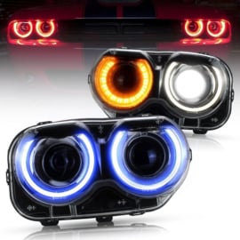 VLAND RGB LED-koplampen voor 2015-2024 Dodge Challenger-halogeenmodellen Stijl LED-RGB-DRL Zonder lampen