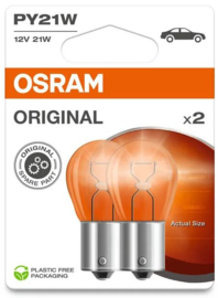 Osram Original Halogeen lampen - BAU15S - 12V/21W - set à 2 stuks - Amber