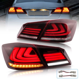 VLAND LED-achterlichten voor 2013-2015 Honda Accord met sequentiële richtingaanwijzers Kleur: Rood Helder