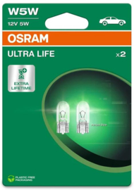 Osram Ultra Life Halogeen lampen - T10 - 12V/5W - set à 2 stuks