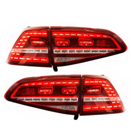 Set GTi-Look LED Achterlichten passend voor Volkswagen Golf VII 2012-2017 excl. Variant - Rood/Smoke - incl. Dynamic Running Light