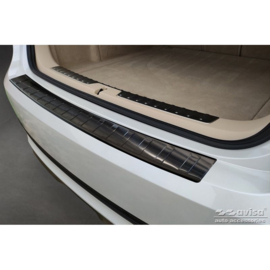 Zwart RVS Achterbumperprotector passend voor BMW X6 F16 2014-2019 'Ribs' excl. M-Pakket