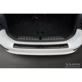 Zwart RVS Achterbumperprotector passend voor BMW 3-Serie G21 Touring 2019-2022 'Ribs'