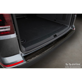 Echt 3D Carbon Achterbumperprotector passend voor Volkswagen Caravelle T6 2015-2019 & Caravelle T6.1 2019- (met achterklep) 'Ribs'