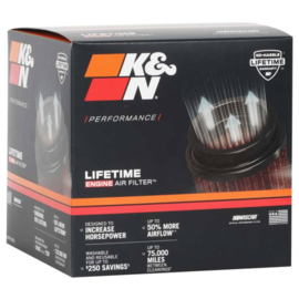 K&N Universeel Luchtfilter Konisch 60mm offset aansluiting, 132mm onder, 89mm top, 95mm hoogte (RU-1624)