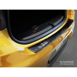 Echt 3D Carbon Achterbumperprotector passend voor BMW X2 F39 M-Pakket 2018-