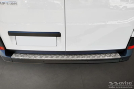 RVS Achterbumperprotector passend voor Volkswagen Crafter & MAN TGE 2017- 'Riffled' ('XL'-version)
