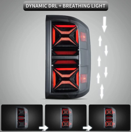 VLAND LED achterlichten Voor 2014-2018 Chevrolet Silverado 1500 2500HD 3500HD